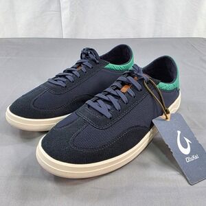 OluKai Punini Court‎ Shoes Navy Bamboo Sneakers Mens Size 9 Casual Shoes